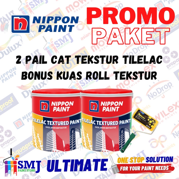 Cat Tekstur Tembok NIPPON PAINT TILELAC Textured Paint Putih 25kg