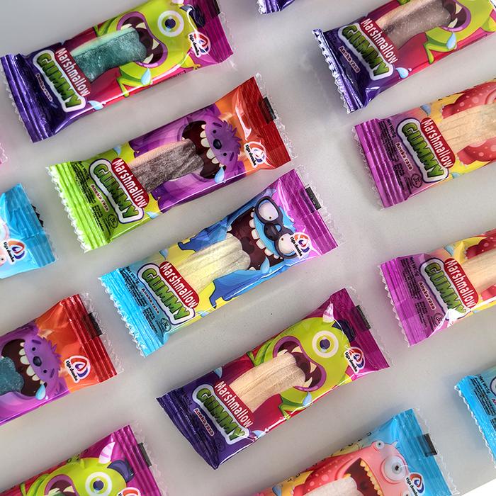 

terbaru !!! halal2 box @60 pcs-marshmallow gummy-aneka rasa buah: