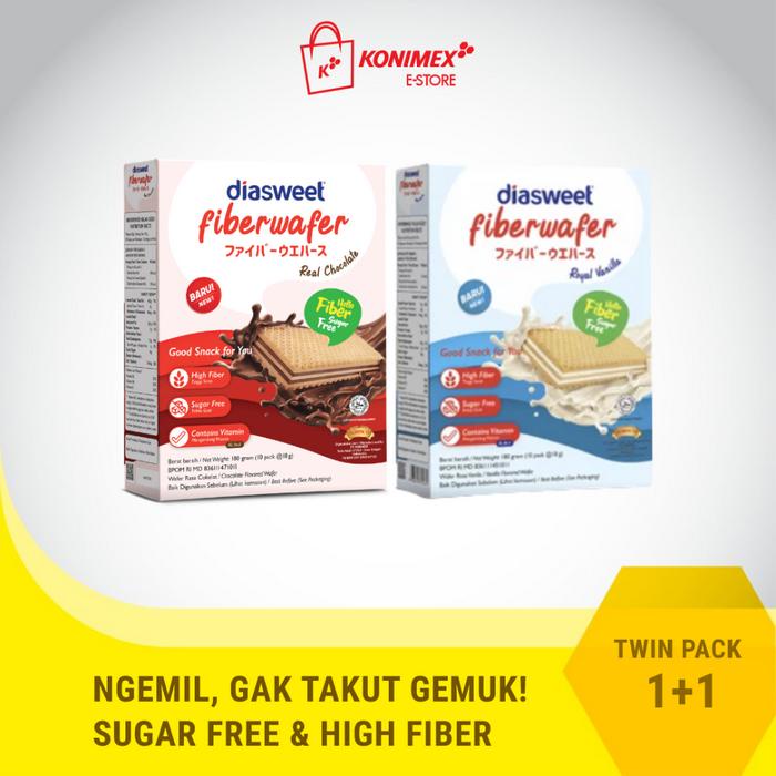 

terbaru !!! diasweet fiberwafer choco 180gr & vanilla 180gr - twinpack ready