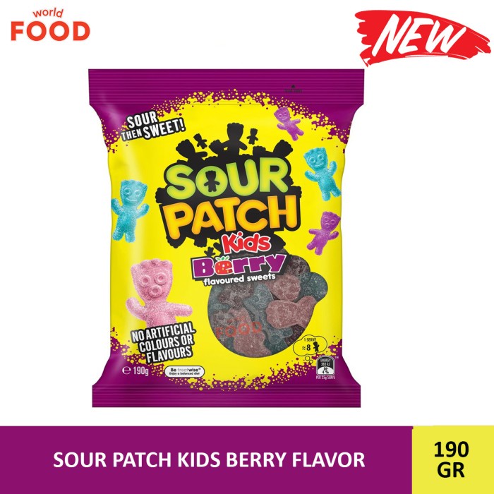 

terbaru !!! sour patch kids berry flavor 190gr ready