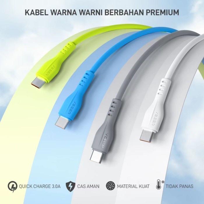 [BestSeller] VEGER V-108 Kabel Data Type-C USB (1 Toples isi 20PCS) QC 3.0A ORI
