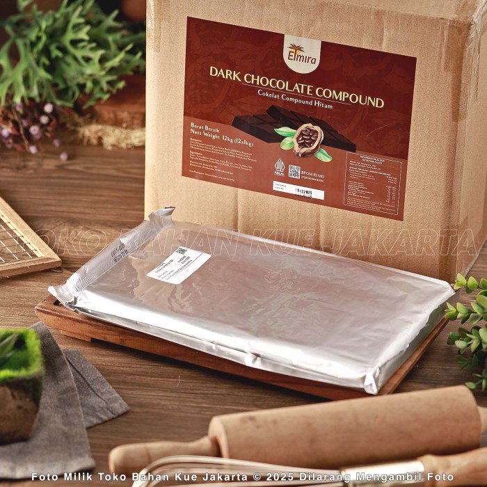 

SALE TERHOTT ELMIRA DARK CHOCOLATE COMPOUND BLOCK 1KG COKELAT BAKING BATANG COKLAT MASAK PREMIUM