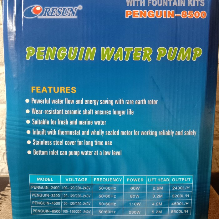 Terbagus Resun Penguin 8500 Pompa Celup Stainless Steel Resun Penguin8500