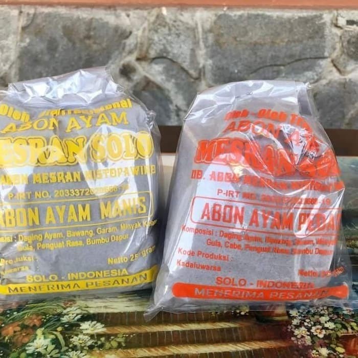 

Abon Ayam Mesran Solo 250g Manis / Pedas
