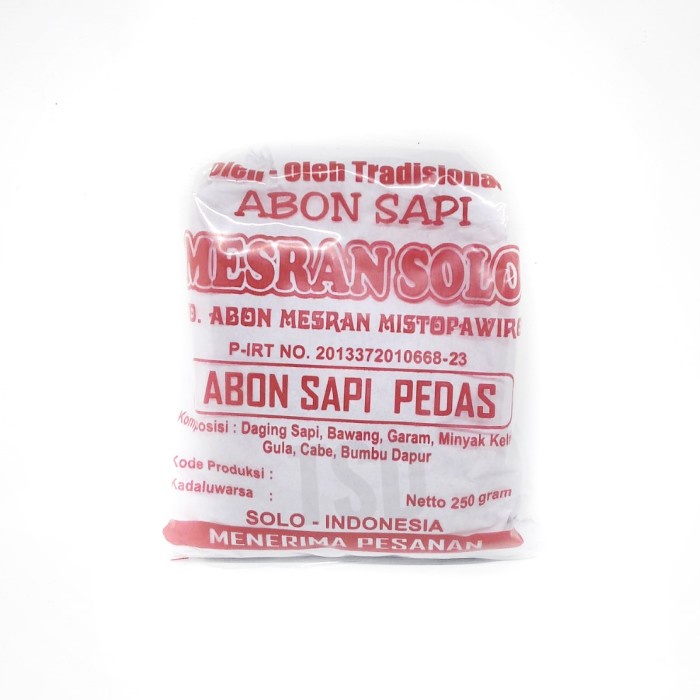 

JUAL ABON SAPI MESRAN PEDAS ASLI KHAS SOLO