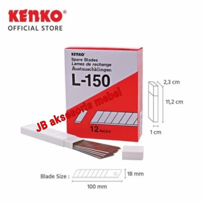 

(BestSeller) ISI PISAU CUTTER BESAR L-150 Merk KENKO / REFILL KATER BESAR 5 pcs