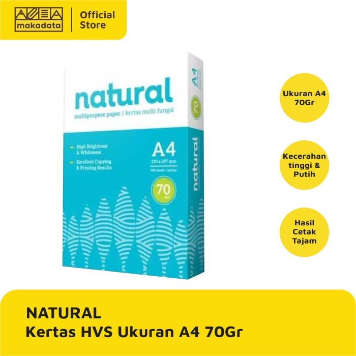 

(BestSeller) KERTAS HVS PRINT FOTOCOPY NATURAL A4 70 GRAM (1RIM)