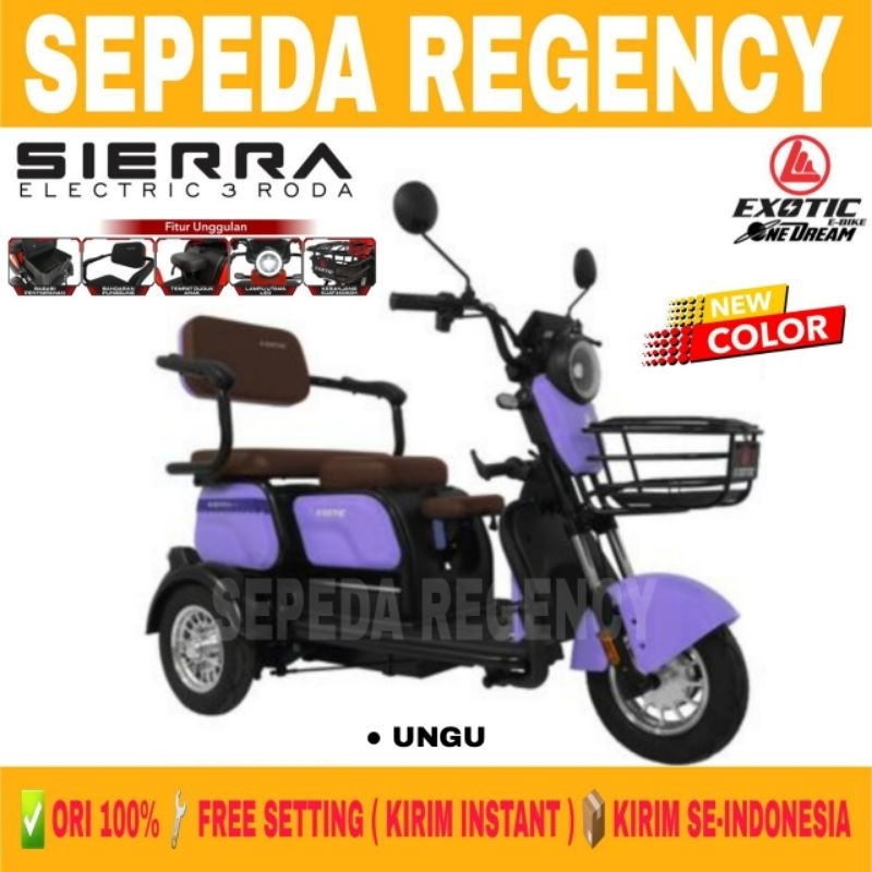 Sepeda Listrik Roda Tiga EXOTIC SIERRA Electric Bike 650 Watt