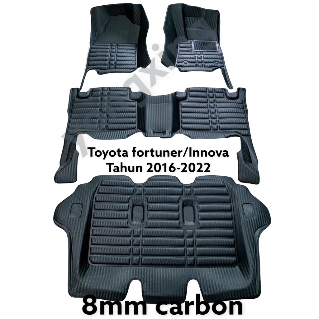 Karpet Mobil 5D Toyota Innova Reborn / Karpet Mobil Fortuner 2016-2023 Carbon 8mm PNP Anti slip