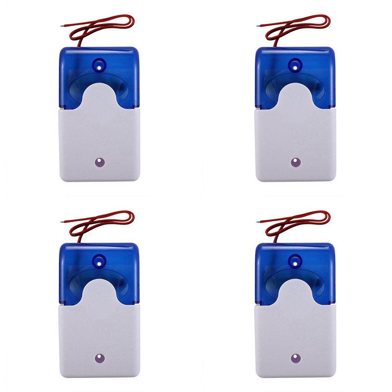 T85C-4X Mini Wired Strobe Warning Siren Durable Dc12V Sound Alarm Flashing Light Sound Siren Horn