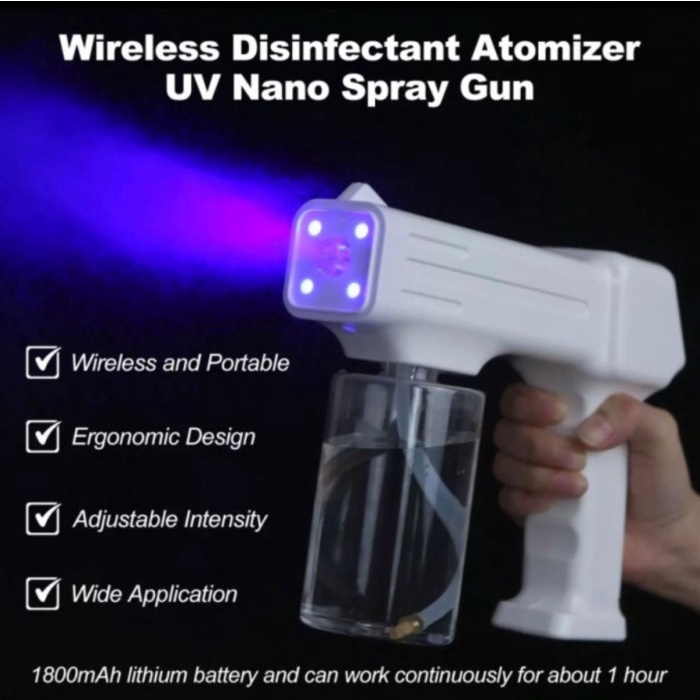Portable UV disinfectant dan alkohol nano spray gun GMT 77