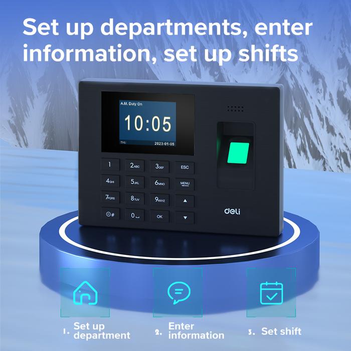 

Produk Terbaru Deli Mesin Absensi Sidik Jari Kapasitas 1200 Bahasa Indonesia Laporan Otomatis Es151