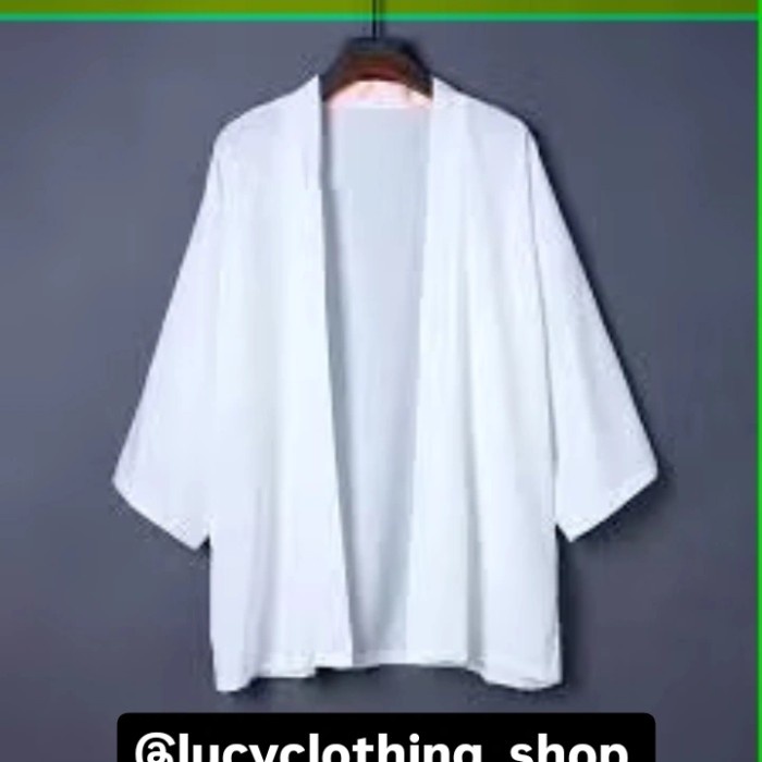 KIMONO LOOSE KIMONO WHITE JAPANESE/BAJU KIMONO WANITA PRIA WHITE