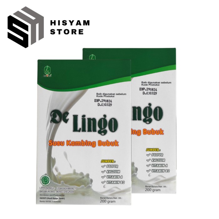 

(BestSeller) De'Lingo Susu Kambing Bubuk 80% Kualitas Tebaik Kemasan 200 Gram