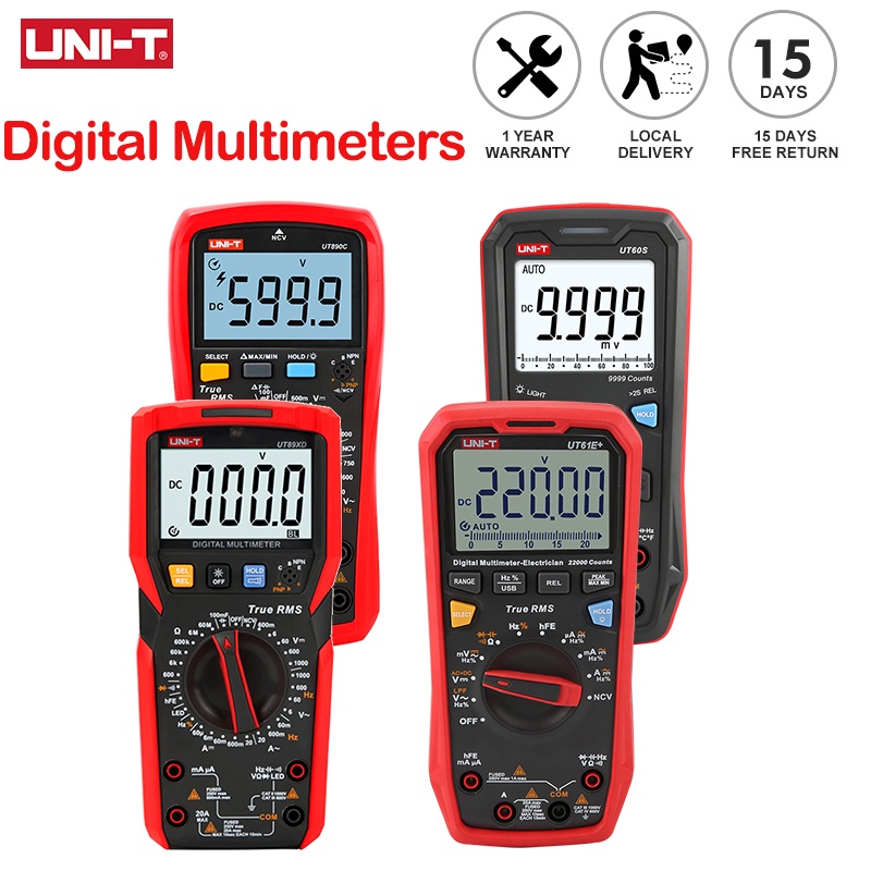 Uni-T Multimeter Digital Ut89Xd Ut89Xe Ut61E+ Ut61D+ Ut61B+ Ut890C Ut890D+ Ut60S Ut60Bt Ac Dc