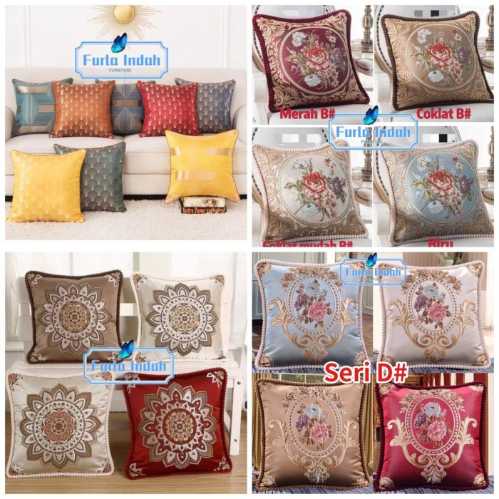 sarung bantal sofa sarung bantal kursi TYPE mewah import 4545CM