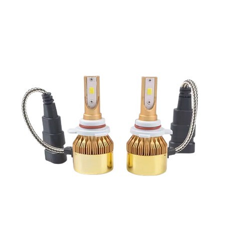 Lampu LED Mobil Utama Headlight C6 Gold H4 Hi / Lo 38 Watt Hitam Motor