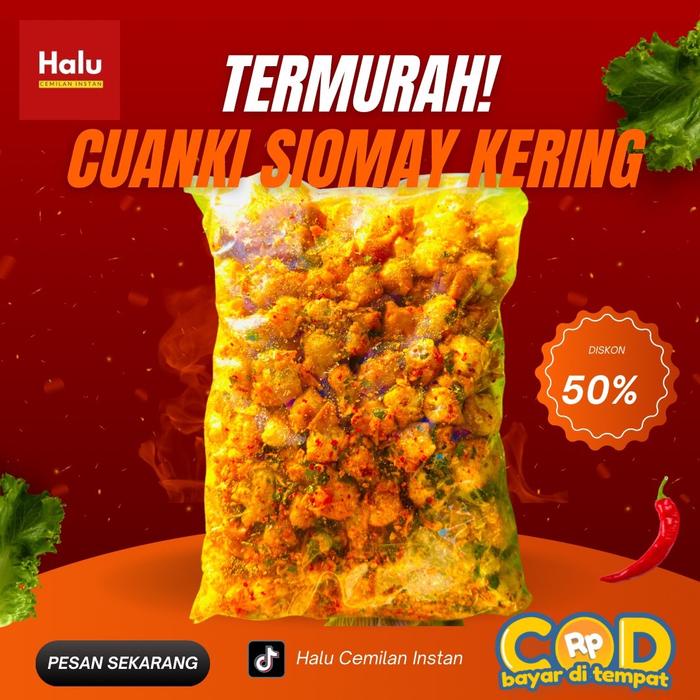 

1kg Siomay Kering mini pedas daun jeruk / Makanan instan Siomay kering pedas 1kg Seblak
