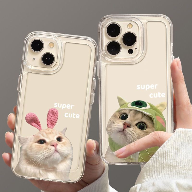 Couple Fancy Soft Kucing Casing Iphone 16E 15 Pro Max 11 13 Pro Max Ip11 Ip 12 13 Mini X Xs Max Xr 7