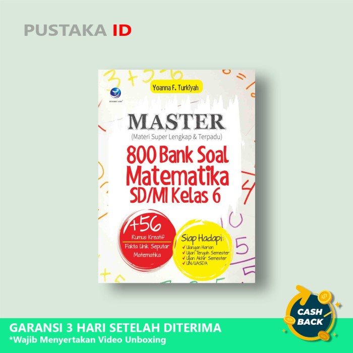 Buku Master 800 Bank Soal Matematika SD/MI Kelas 6