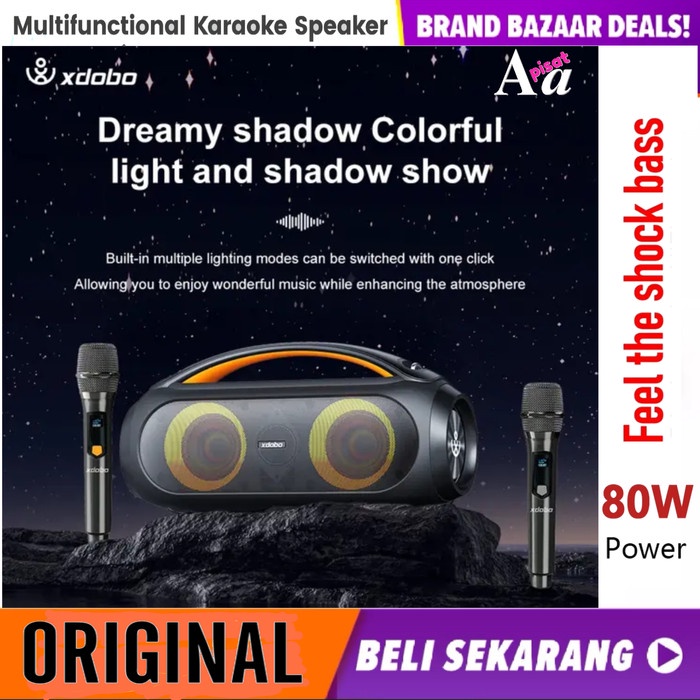 PREMIUM Xdobo Vibe Plus Karaoke 80W Best Audio Speaker Bluetooth Wireless Original