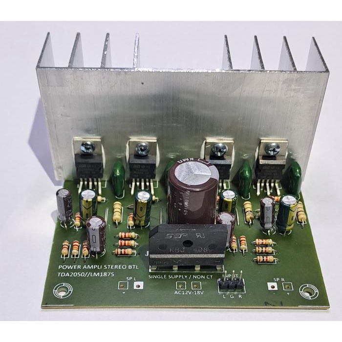 Kit Power Ampli Stereo Btl Tda2050 Single Supply/Non Ct