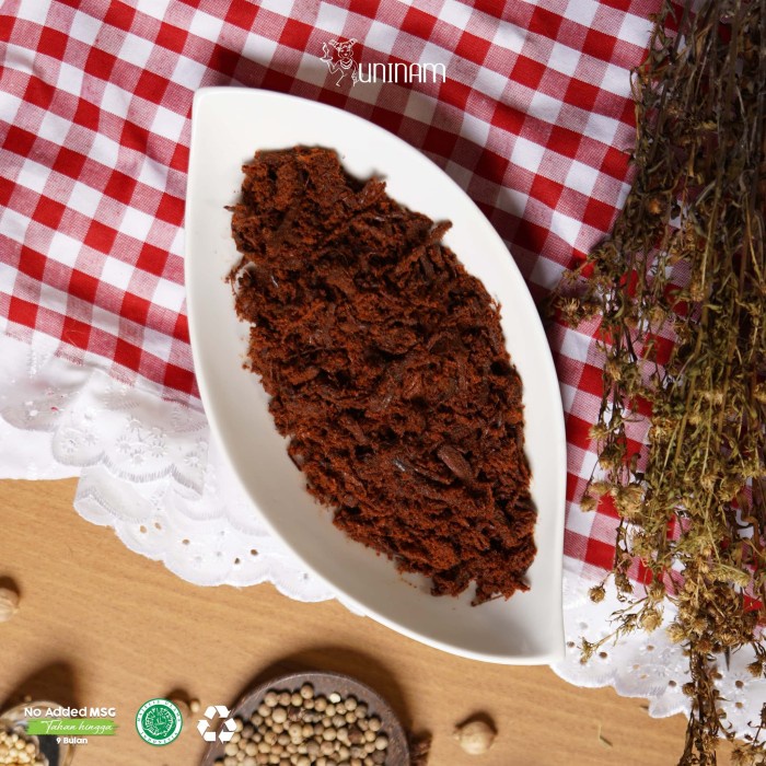 

Promo Terbatas Rendang Daging Suir Uninam 350Gr Aman