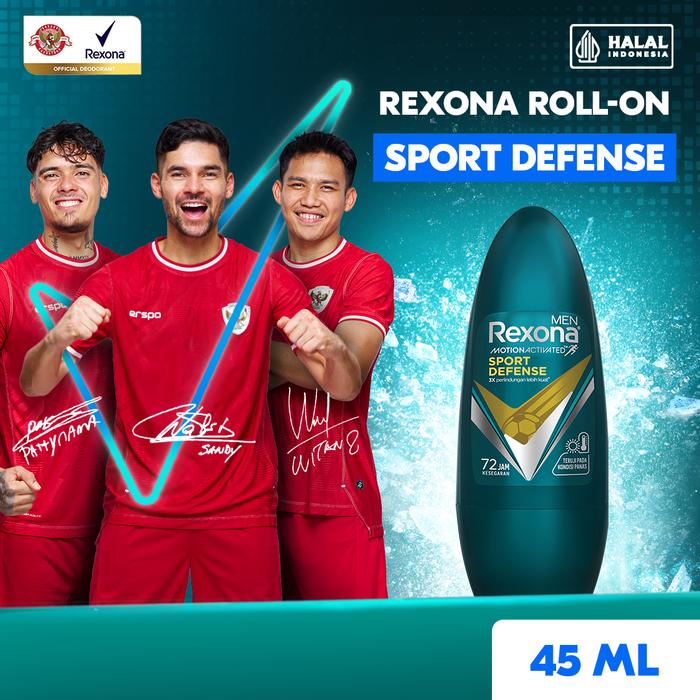 REXONA MEN ANTI-PERSPIRANT DEODORANT ROLL ON SPORT DEFENCE 45ML TERBARU