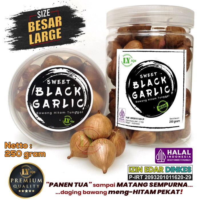 

Bawang Hitam Tunggal Lanang Sweet Black Garlic Ly Aja 250 Gram Best Seller