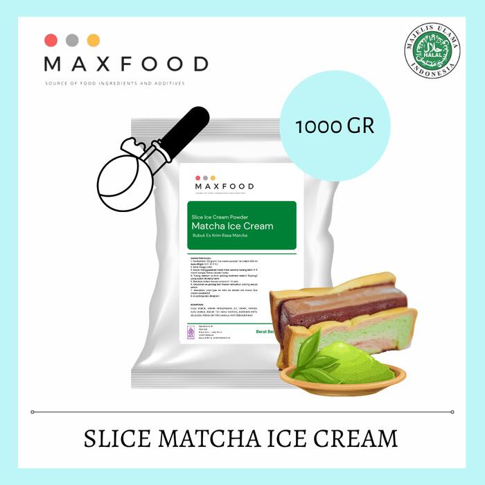 

Sale Terbatas Slice Matcha Ice Cream / Bubuk Es Krim Rasa Green Tea 1 Kg Aman