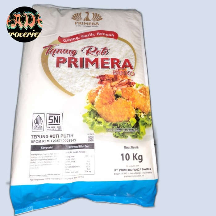 

TEPUNG ROTI PRIMERA 10KG PANKO BREADCRUMBS WHITE MIX DAN ORANGE CHAT U/PARIANNYA OK YA GARING GIRIH