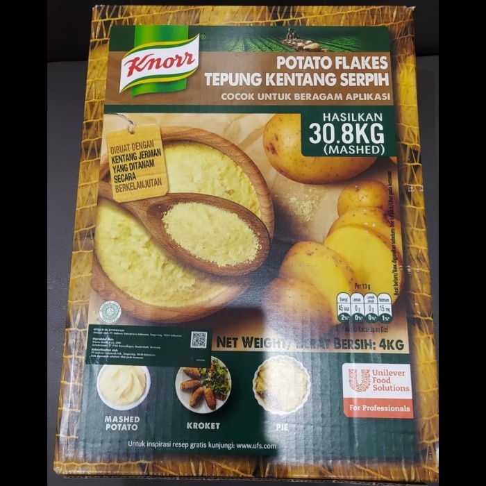 

KNORR mashed POTATO FLAKES 4KG TEPUNG KENTANG SERPIH