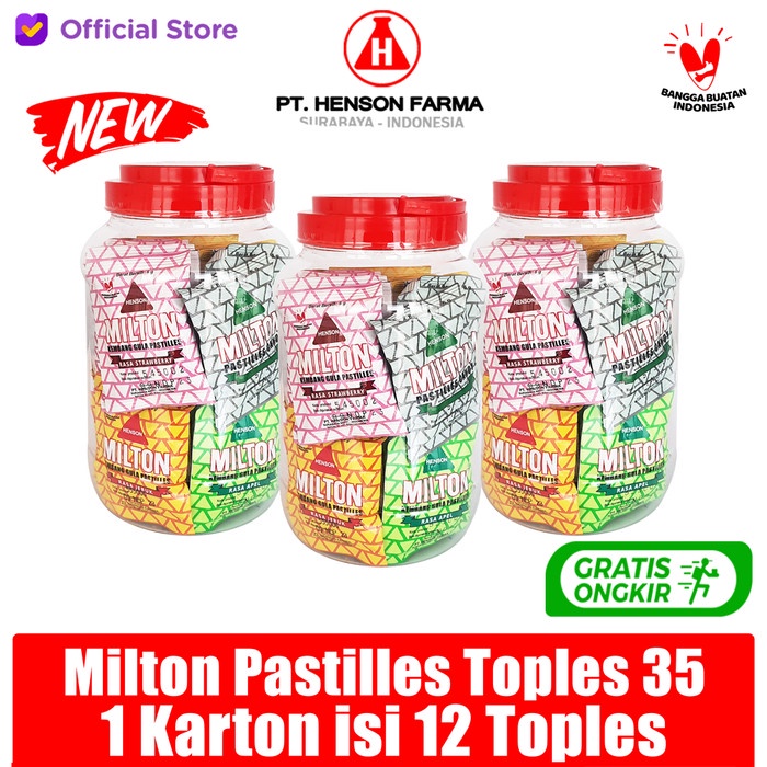 

Permen MILTON PASTILLES Toples Isi 35 Sachet Permen Rasa Buah