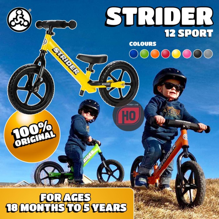 SinTShop- Strider 12 Sport - Balance Bike Push Bike Usia 18 Bulan - 5 Tahun
