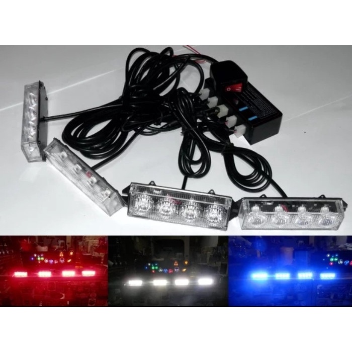 Strobo - Strobo Grill 4D - Lampu Grill mobil strobo - Strobo mobil
