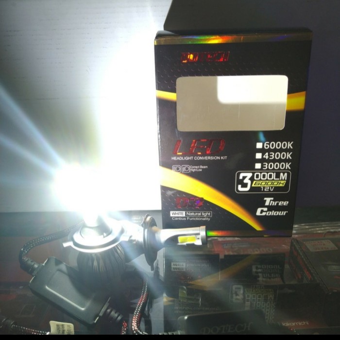 Lampu Led Mobil 3 warna H4 Dotech