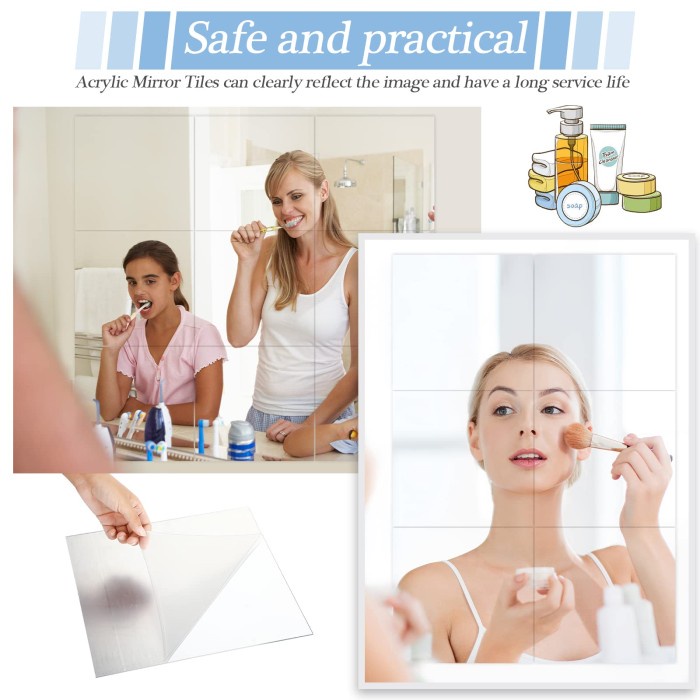 

BERGARANSI Stiker Cermin Kaca Dinding Akrilik Tempel Kamar Mandi Dekorasi Hiasan Dinding Ruangan