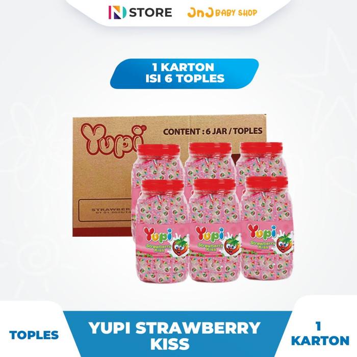 

JTTOP" PERMEN YUPI STRAWBERRY KISS JAR 1 KARTON ISI 6 TOPLES