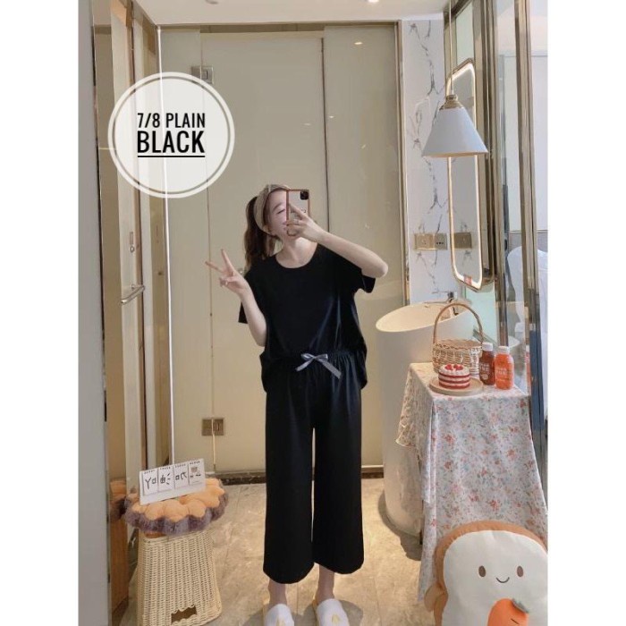 Set Baju Tidur Wanita/ Piyama Dewasa Celana 7/8 Jumbo Adem Import