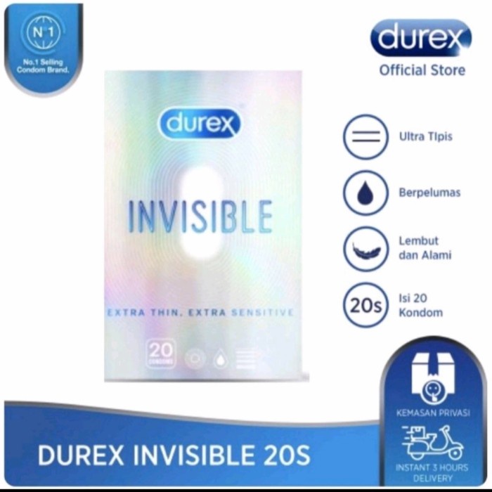 

Diskon durexkondom invisible dengan pelumas isi 20pcs