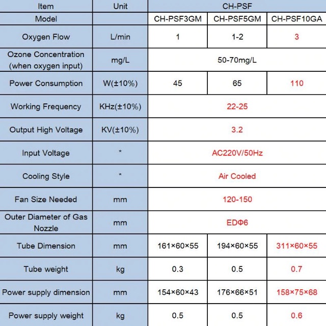 220V 10G Ozone Generator Tube Water Adjustable Purifier