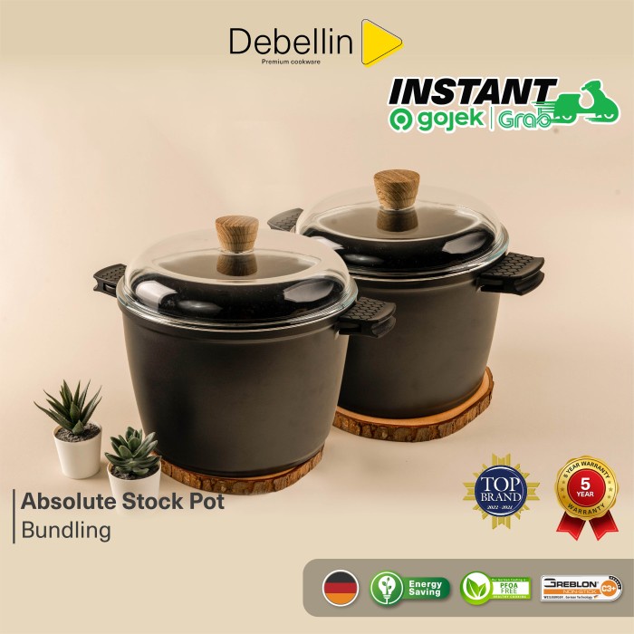 Debellin Absolute Stock Pot - Panci Granite Anti Lengket