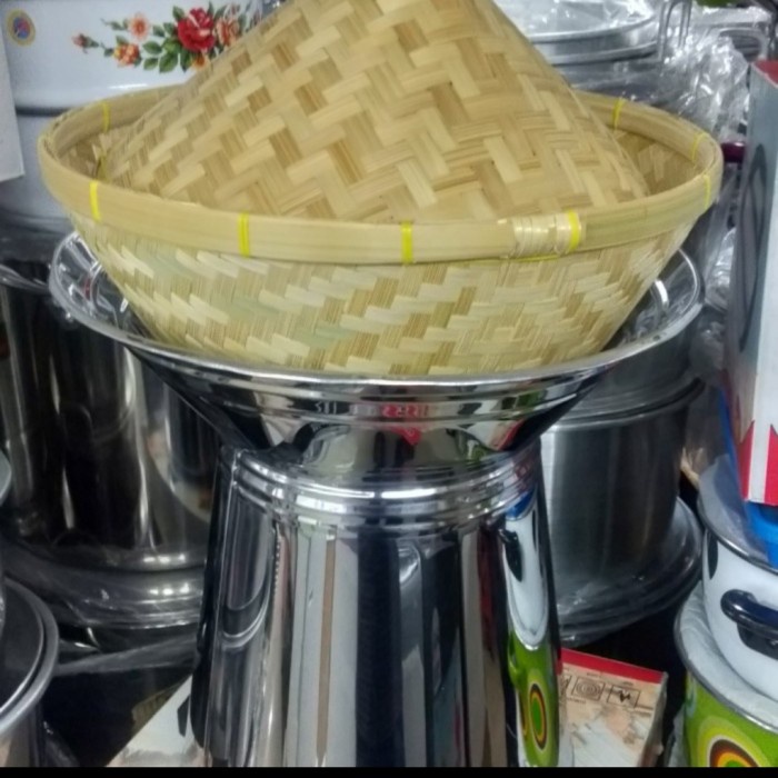 seeng / dandang jadul, stenlesstl + tumpeng dari bambu