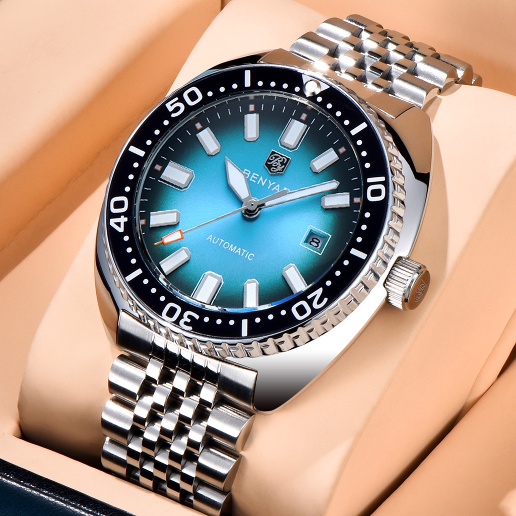 New Benyar 42Mm Tuna Men Mechanical Watch Luxury Stainless Steel Automatic Watch 50M Diving Luminous