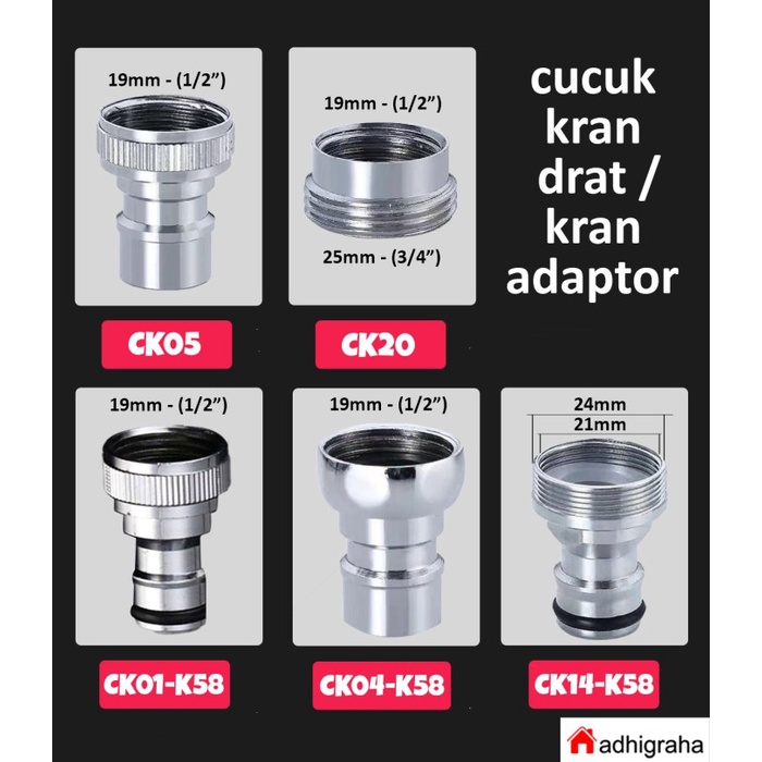 cucuk mulut kran drat taman mesin cuci sambungan kran adaptor *