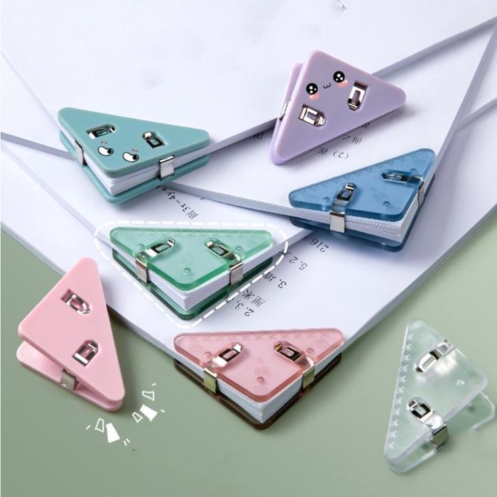 

KOMPLIT Paper Clip Segitiga Warna-Warni Klip Sudut Penjepit Buku Akrilik Penjepit Kertas Binder