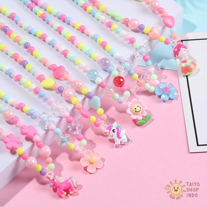 

STOK TERBATAS TAIYO Kalung Manik Anak Karakter Bead Necklace Akrilik Aksesoris Fashion Kids Children