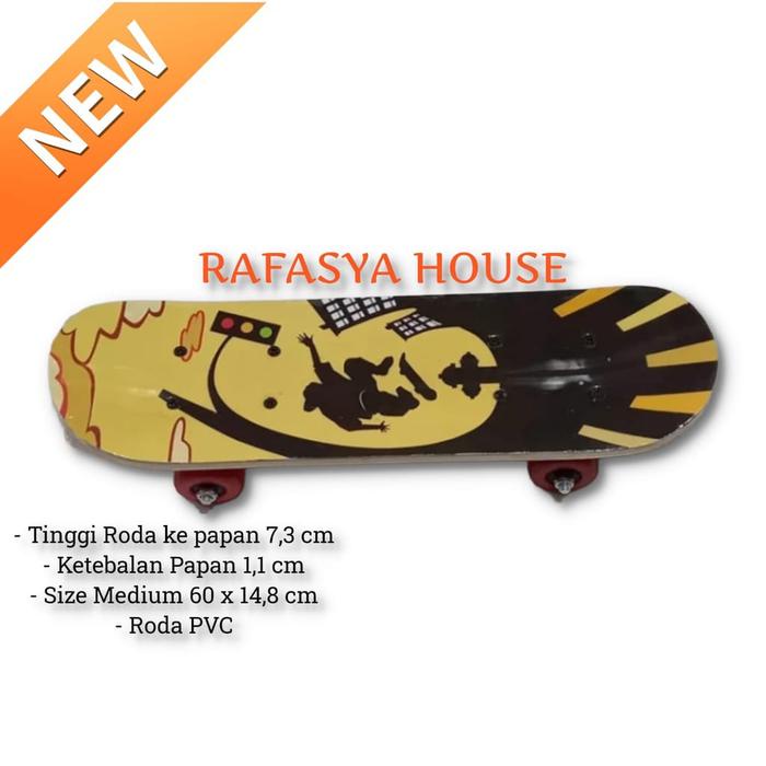 Papan Skateboard Full Set Medium Kids Kayu Canada Mainan Papan Roda Outdoor Olahraga #Gratisongkir