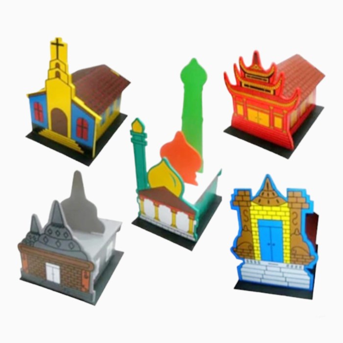 mainan kayu Rumah ibadah 3D- mainan kayu rumah ibadah