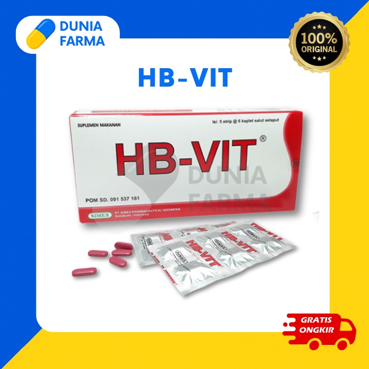 HB-VIT HB VIT Suplemen Multivitamin & Mineral untuk Anemia dan Kesehatan Ibu Hamil 1 Box 30 Kaplet |